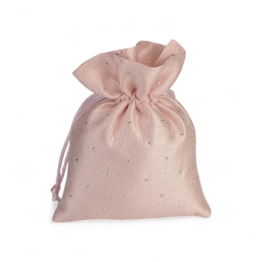 SACCHETTO ROSA MD 10X14CM CON STRASS